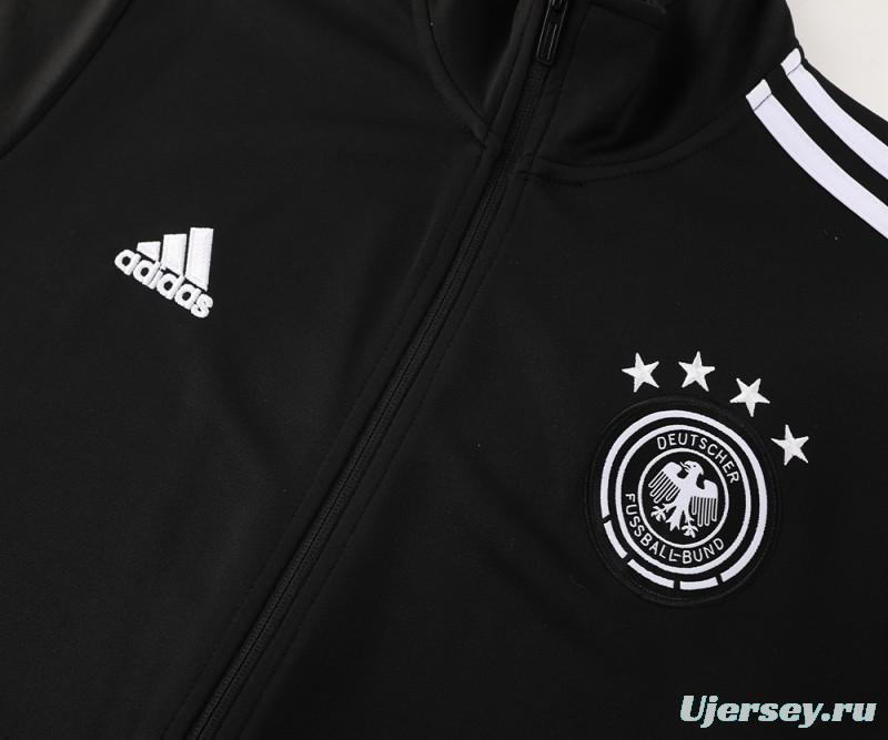 2024 Germany Black Full Zipper Jacket +Long Pants