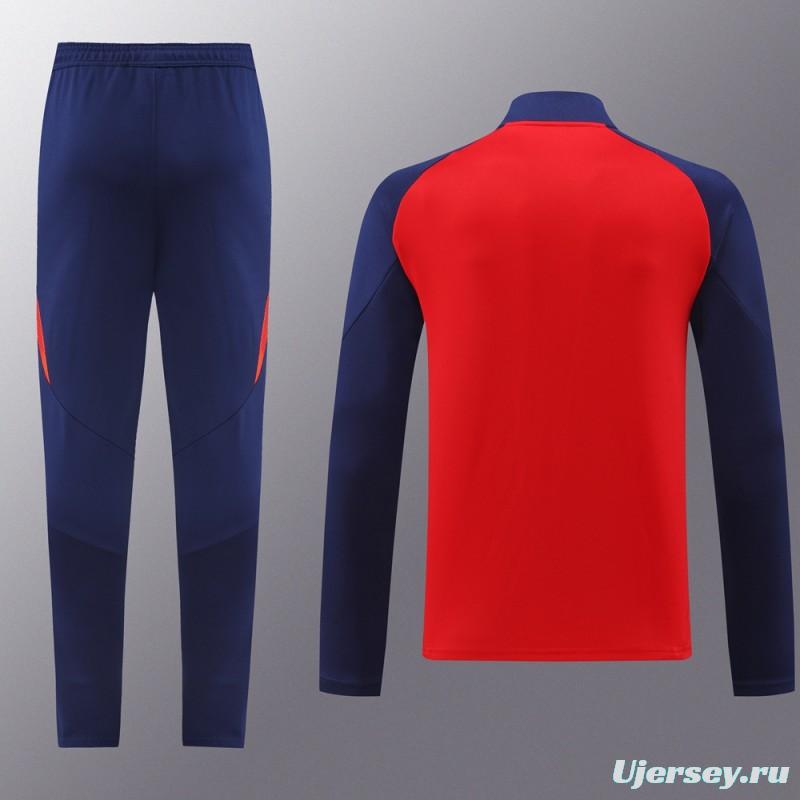 2024 Spian Red/Navy Full Zipper Jacket +Long Pants