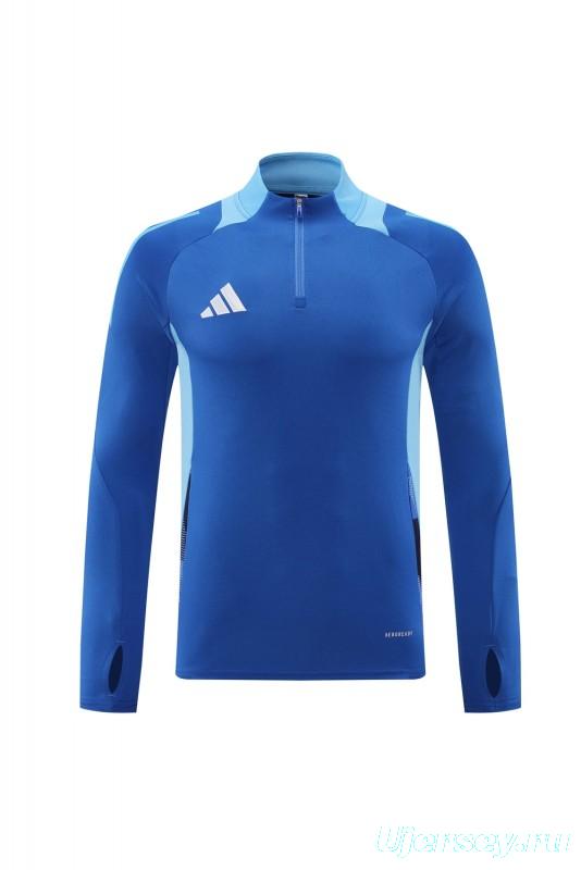 2024 Adidas Blue Half Zipper Jacket +Long Pants