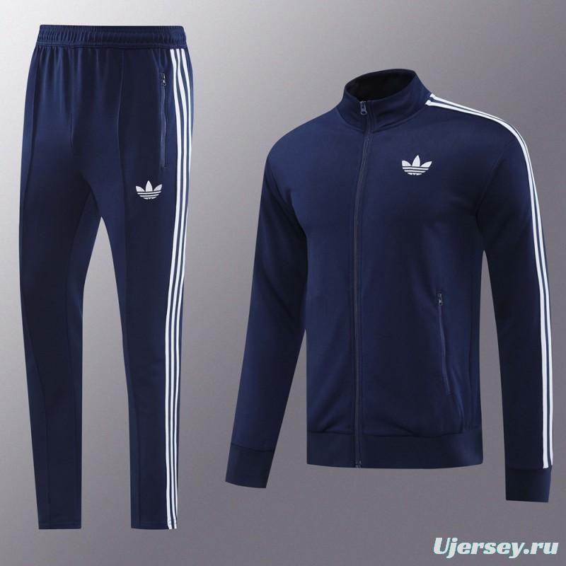 24/25 Adidas Original Navy Full Zipper Jacket +Long Pants