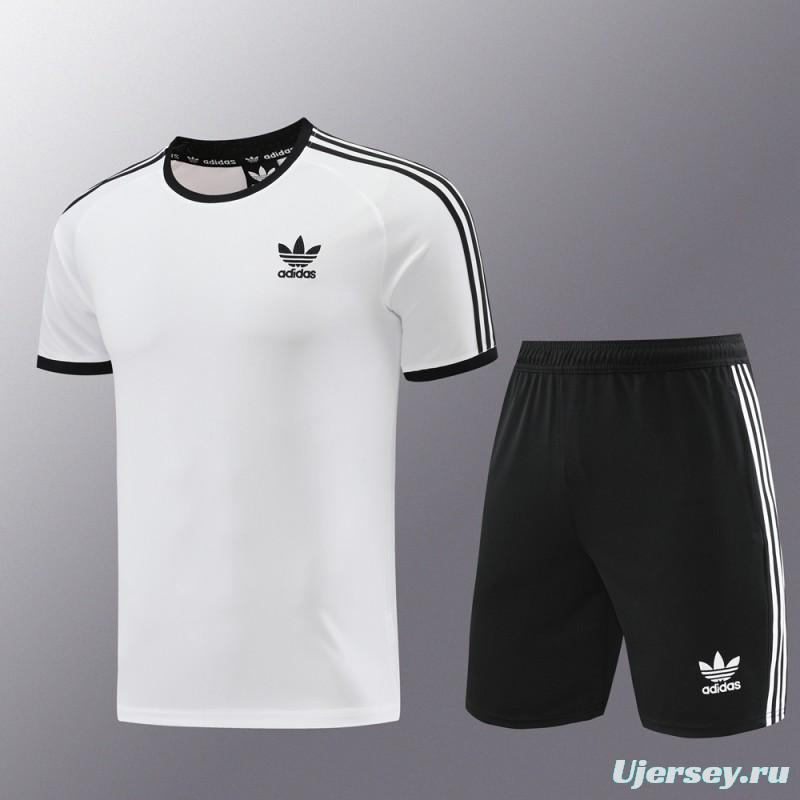 24/25 Adidas Original White Short Sleeve Jersey+Shorts