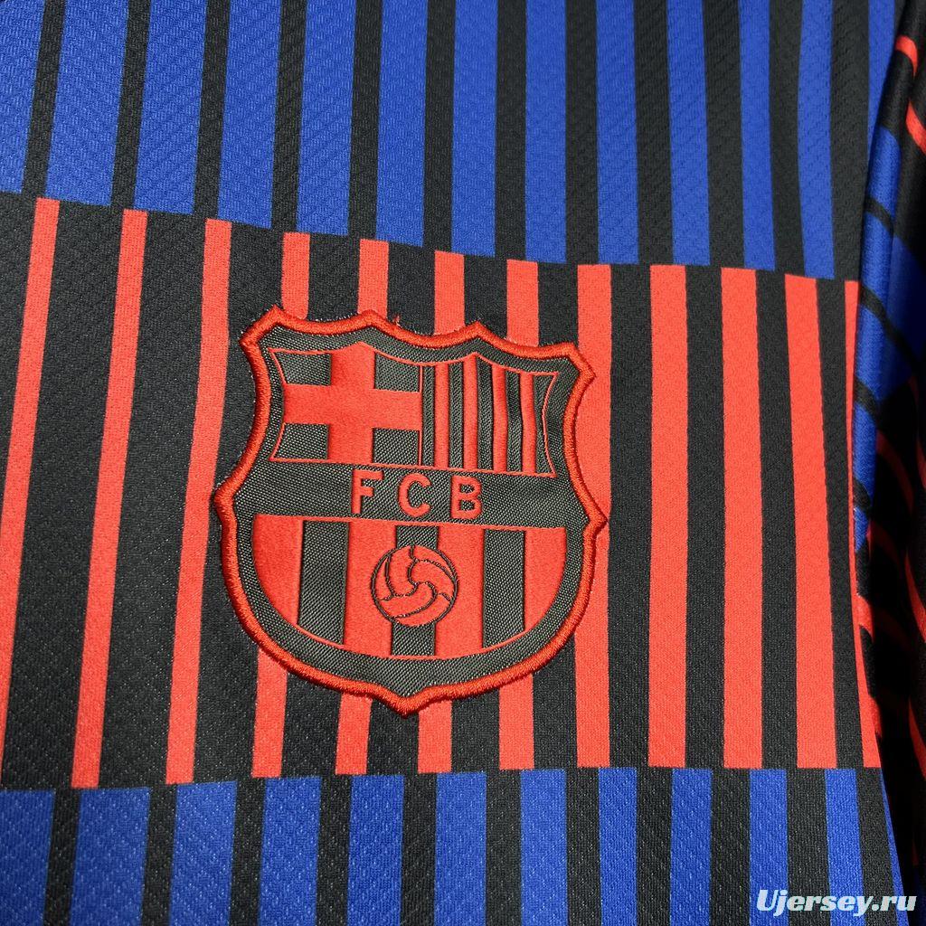 24/25 Barcelona Pre-Match Red/Blue Stripe Jersey