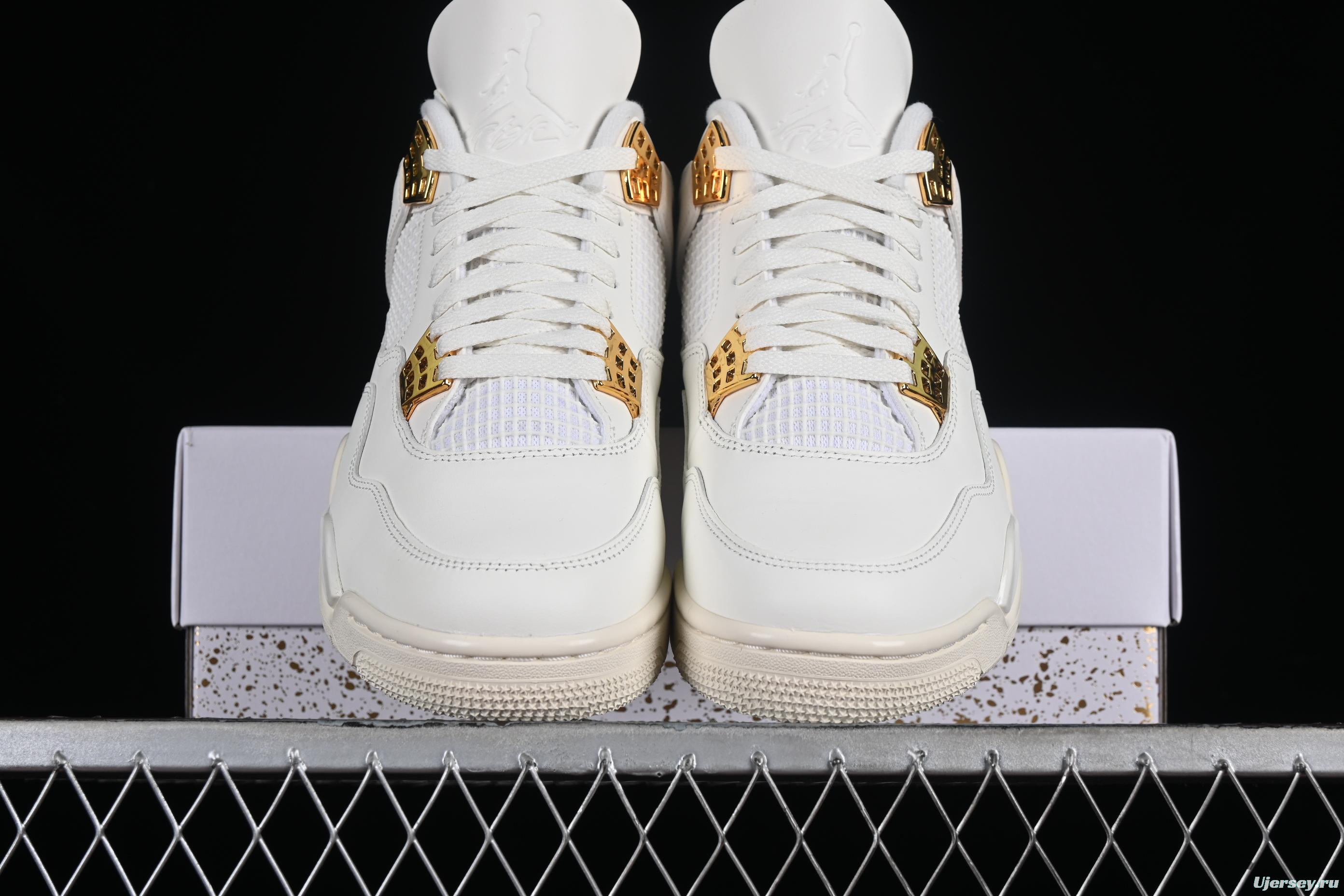 Nike Air Jordan 4 Retro Metallic Gold Basketball Shoes - AQ9129-170