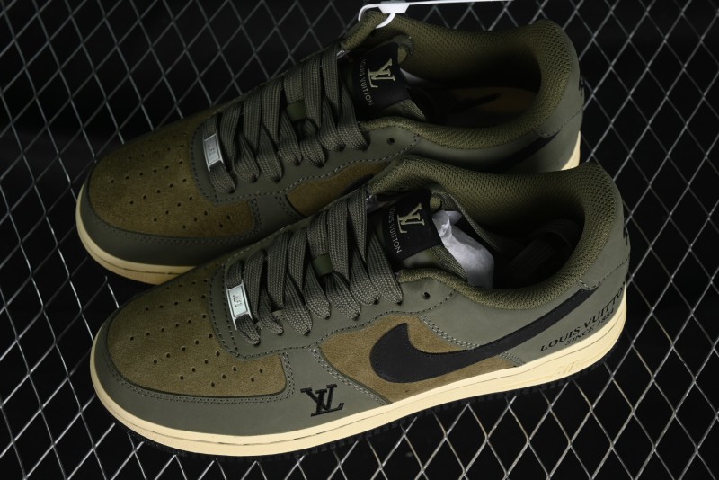 Nike Air Force 1 '07 Low LV Collaboration - Military Green Casual Sneakers - BA8806-223