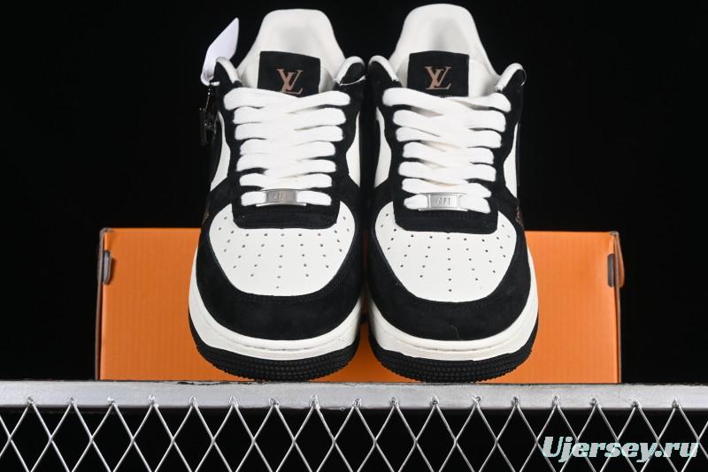 Nike Air Force 1 '07 Low LV Collaboration - Beige Black Pigskin Casual Sneakers - HD1968-010