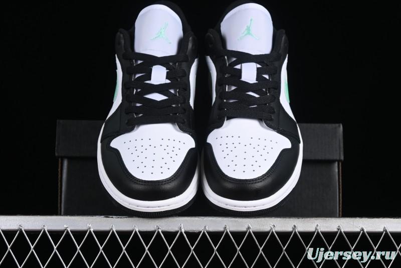 Nike Air Jordan 1 Low Retro Basketball Shoes in Mint Green and Black - 553558-131