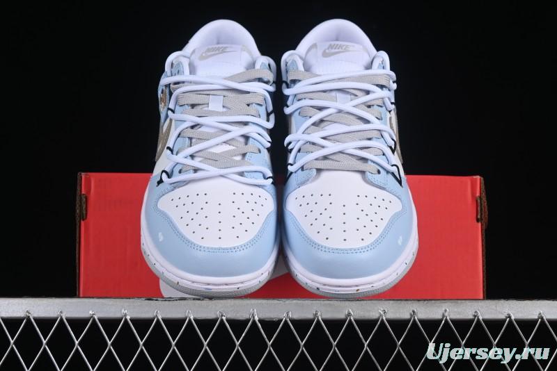 Nike Dunk Pure "Platinum" SB Low-Top Casual Sneakers with Dual Laces and Bear-Inspired Design - DV0831-101