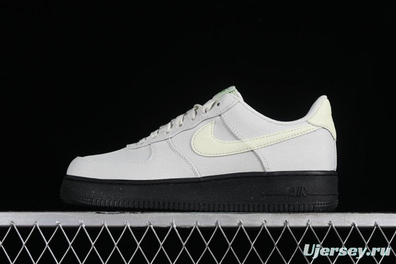 Nike Air Force 1 '07 Low White Black Canvas Casual Sneakers - FJ4160-002