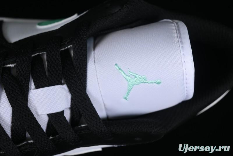 Nike Air Jordan 1 Low Retro Basketball Shoes in Mint Green and Black - 553558-131