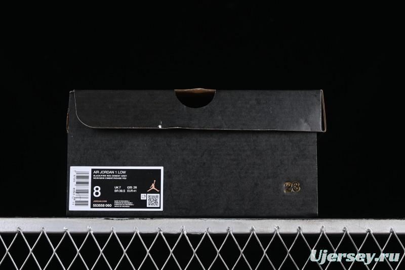 Nike Air Jordan 1 Low AJ1 Cement Grey Low-Top Casual Sneakers - 553558-060