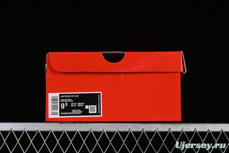 Supreme x Nike Air Force 1'07 Low Beige Green Casual Sneakers with Zoom Air Cushion - HD1968-008