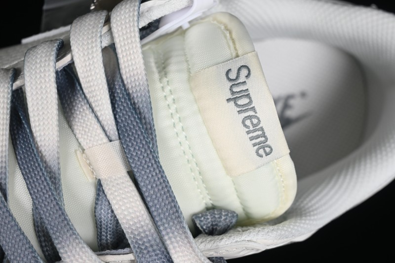 Supreme x Nike SB Dunk Low Anniversary Edition White Grey Customized Low-Top Casual Skate Shoes - BB8657-105