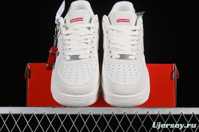 Supreme x Nike Air Force 1'07 Low Off-White Casual Skate Shoes with Zoom Air Cushion - HD1968-007