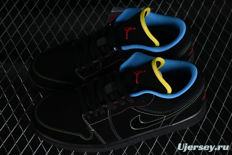 Nike Air Jordan 1 Low AJ1 Black Green Low Top Lifestyle Basketball Shoes - 338145-003