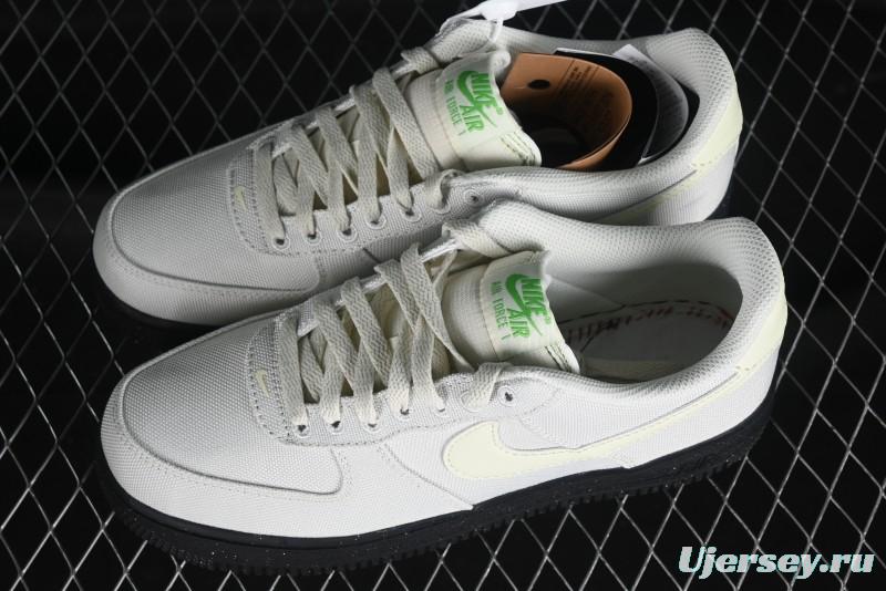 Nike Air Force 1 '07 Low White Black Canvas Casual Sneakers - FJ4160-002