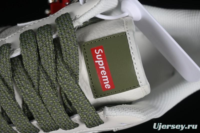 Supreme x Nike Air Force 1'07 Low Beige Green Casual Sneakers with Zoom Air Cushion - HD1968-008