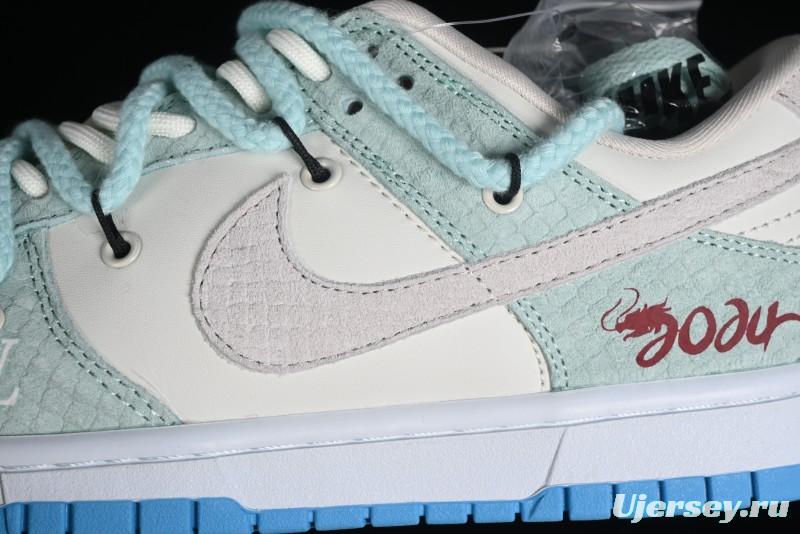 Nike SB Dunk Low Year of the Dragon Limited Edition - Gray Hook Dragon Soaring High Anniversary Premium Custom Low-Top Casual Skate Shoes - SJ2068-230