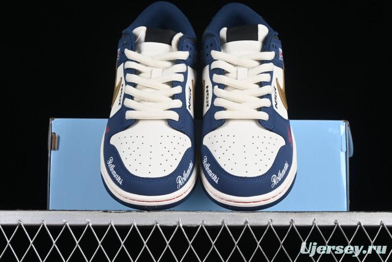Nike SB Dunk Low Retro White Blue Collaboration Low-Top Casual Skateboarding Shoes - MU0232-365