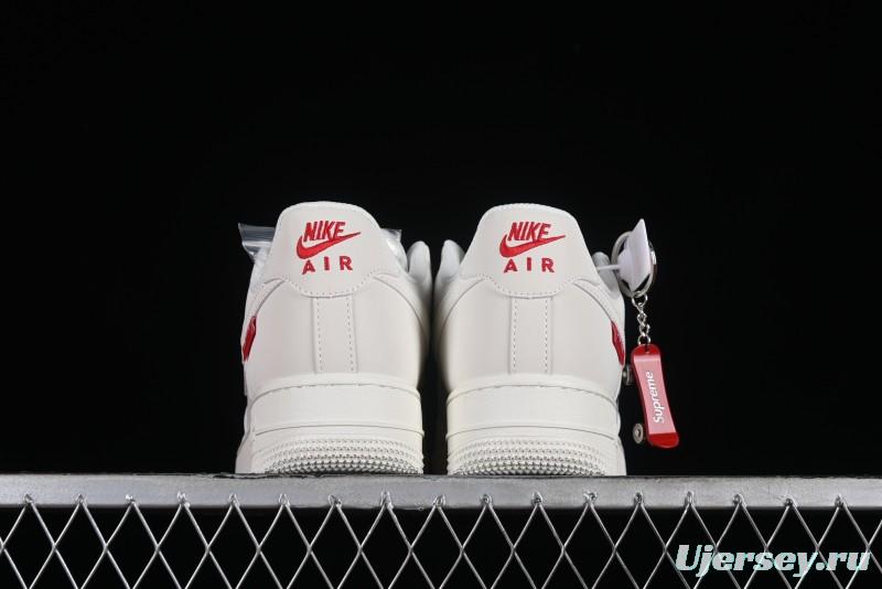 Supreme x Nike Air Force 1'07 Low Off-White Casual Skate Shoes with Zoom Air Cushion - HD1968-007