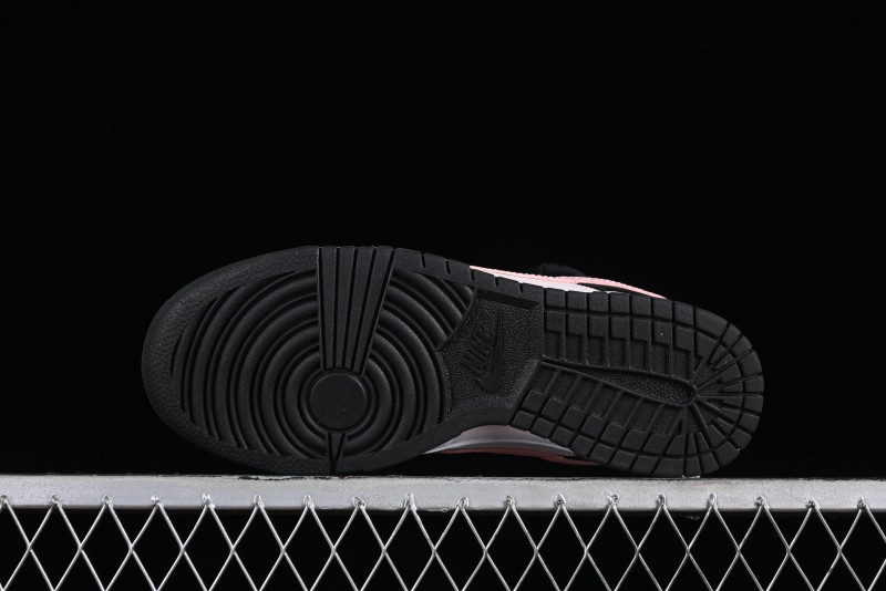 Nike Dunk Low Custom Deconstructed Strap Casual Sneakers in Black Pink - CW1590-100