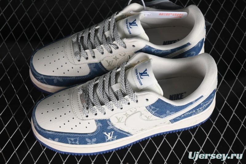 Nike Air Force 1 '07 Low LV Collaboration - Fluorescent Tie-Dye Denim Low-Top Casual Sneakers DD8686-400