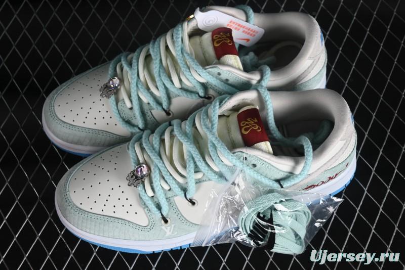 Nike SB Dunk Low Year of the Dragon Limited Edition - Gray Hook Dragon Soaring High Anniversary Premium Custom Low-Top Casual Skate Shoes - SJ2068-230