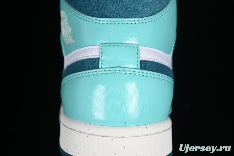 Nike Air Jordan 1 Mid "Bleached Turquoise" Casual Sneakers - DZ3745-300