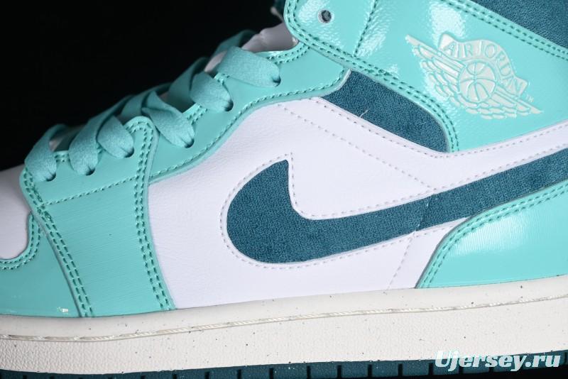 Nike Air Jordan 1 Mid "Bleached Turquoise" Casual Sneakers - DZ3745-300