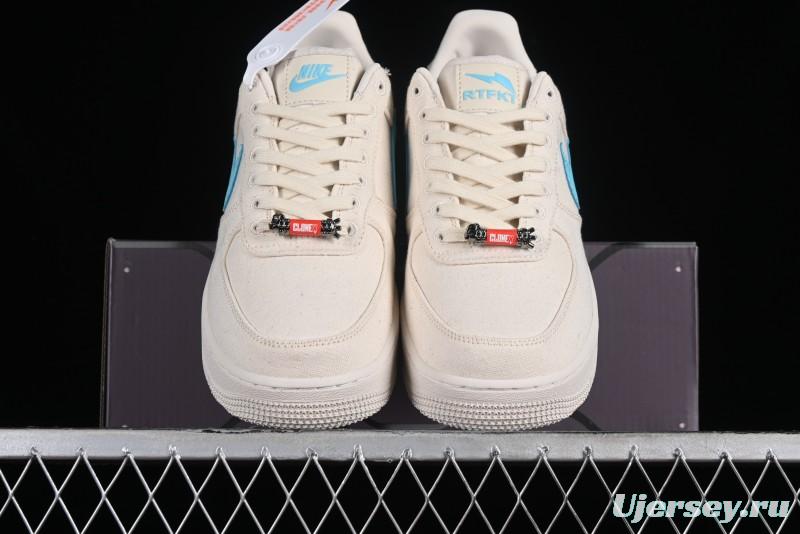 Nike RTFKT x Nike Air Force 1 Low Casual Sneakers with Full-Length Air Cushion - FQ3954-100