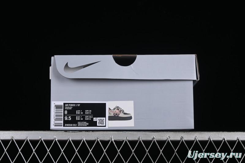 Nike Air Force 1 '07 Low Custom Anime Theme Black Sugar Heart Casual Sneakers with Lace-Up - ZH0316-012