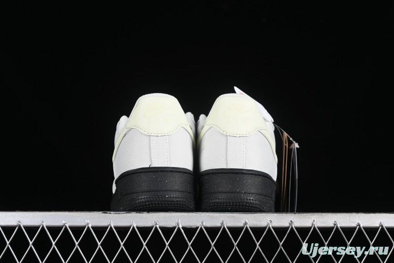 Nike Air Force 1 '07 Low White Black Canvas Casual Sneakers - FJ4160-002