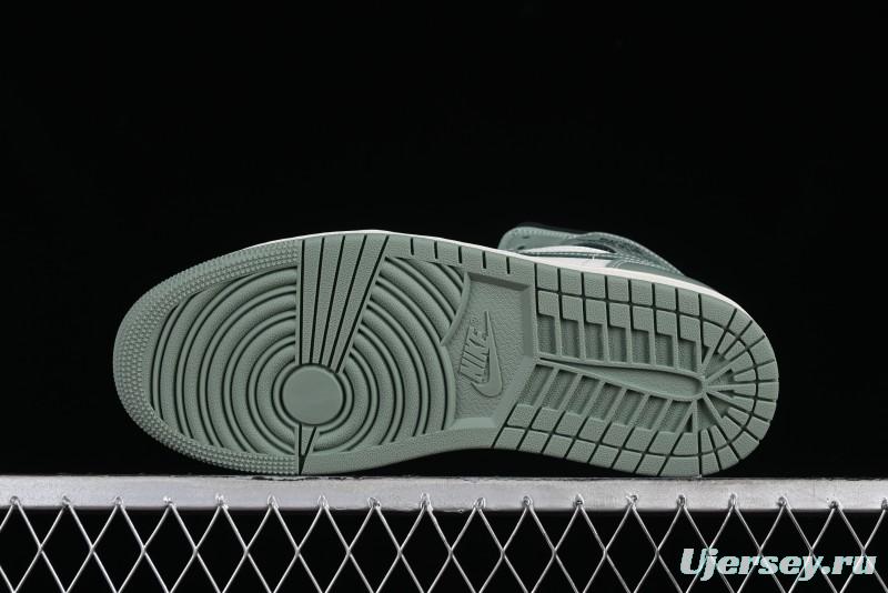 Nike Air Jordan 1 Mid AJ1 Basketball Shoes in Fresh Warm Green - BQ6472-130