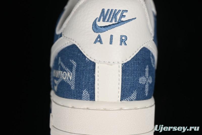 Nike Air Force 1 '07 Low LV Collaboration - Fluorescent Tie-Dye Denim Low-Top Casual Sneakers DD8686-400