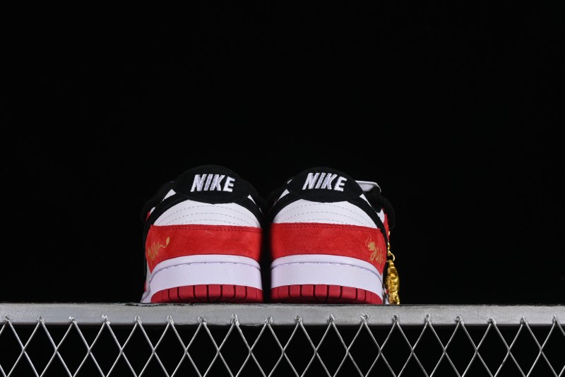 Nike SB Dunk Low Year of the Dragon Limited Edition - Black Swoosh Red Luck High-End Custom Low-Top Casual Sneakers - SJ2068-231