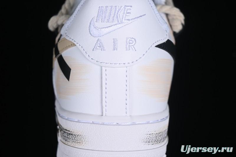 Nike Air Force 1 '07 Low Custom Anime Themed Hand-Painted Swoosh Strap Low-Top Casual Sneakers - ZH0316-013