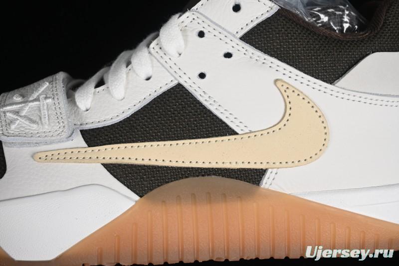 Nike Travis Scott x Jordan Cut The Check AJ1 Basketball Shoes with Velcro Design - FZ8117-100