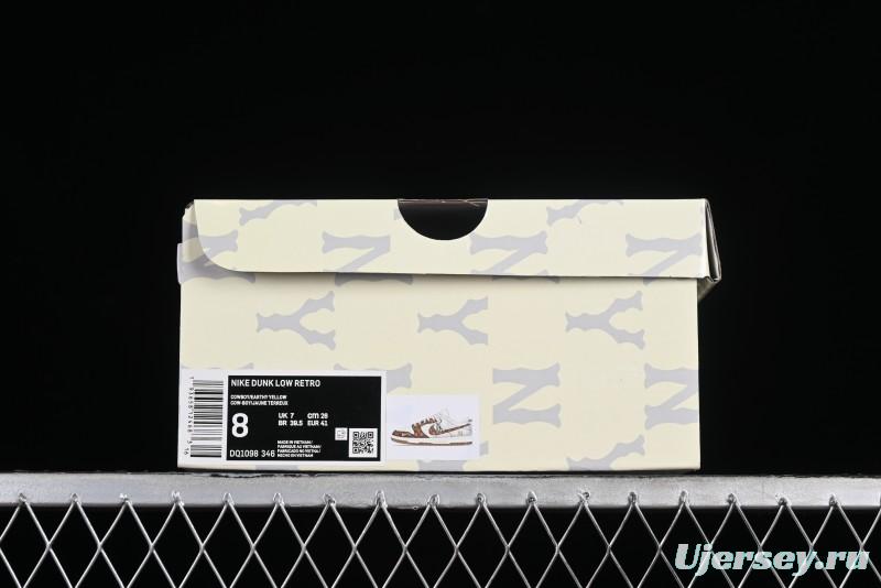 Nike SB Dunk Low MLB Collaboration - Yellow Denim Anniversary Custom Low-Top Casual Skate Shoes - DQ1098-346