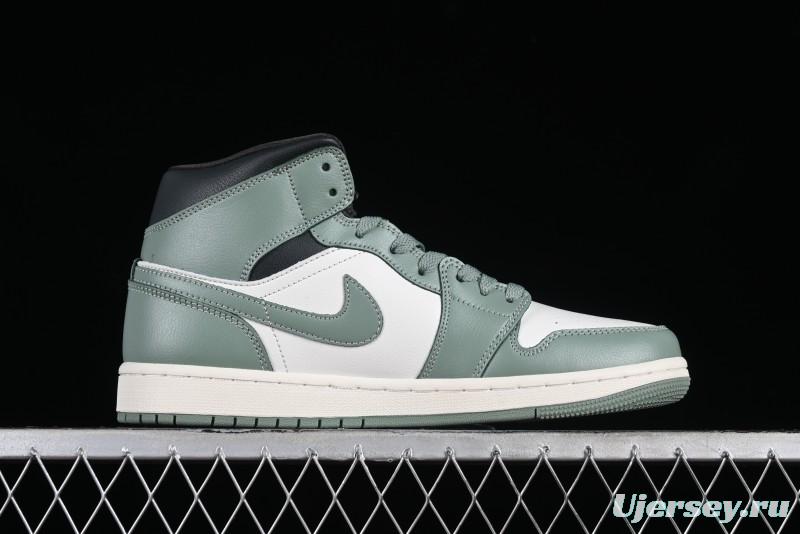 Nike Air Jordan 1 Mid AJ1 Basketball Shoes in Fresh Warm Green - BQ6472-130