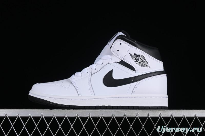 Nike Air Jordan 1 Mid AJ1 White Black Mid-Top Casual Sneakers - DQ8426-132