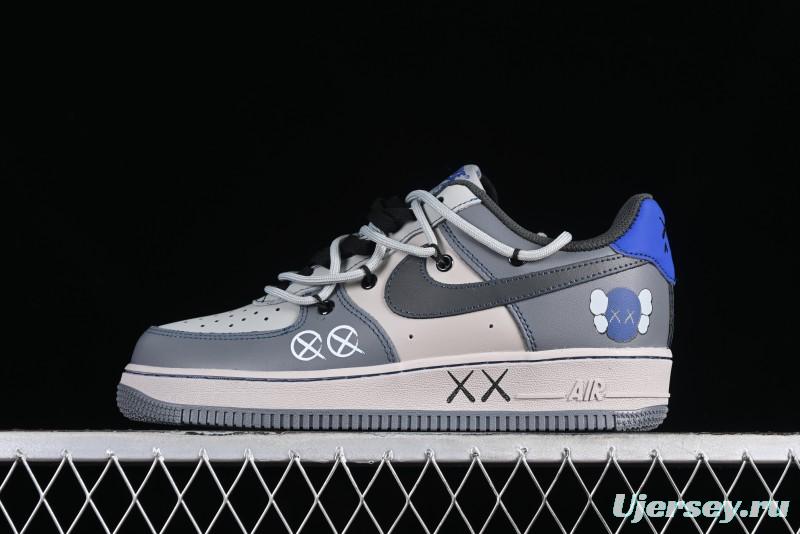 Nike Air Force 1 '07 Low Custom Strap Casual Sneakers with Kaws Collaboration - KS6869-333