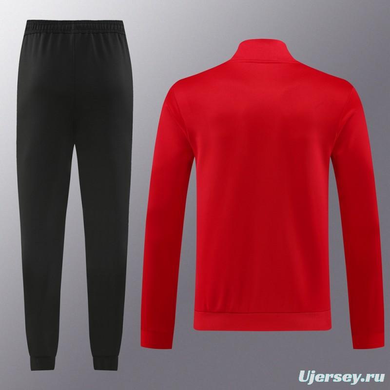 24/25 Manchester United Red Full Zipper Jacket +Long Pants