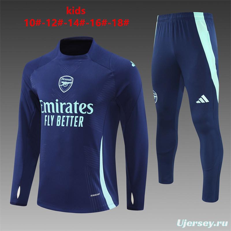 24/25 Kids Arsenal Blue Half Zipper Jacket+Long Pants