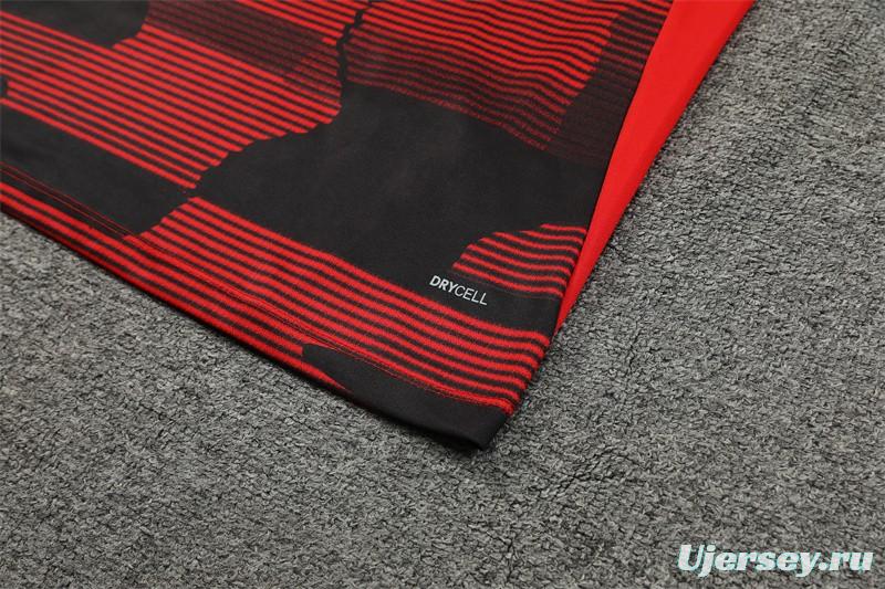24/25 AC Milan Red Half Zipper Jacket+Long Pants
