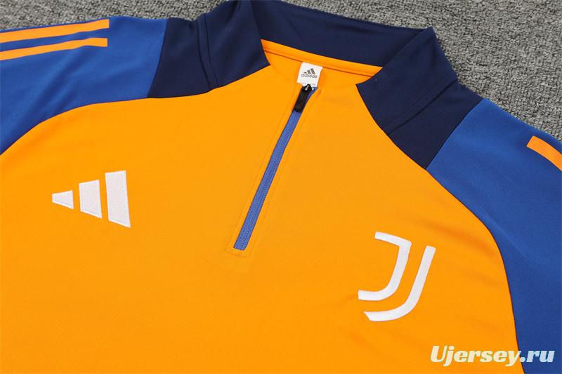 24/25 Juventus Orange Half Zipper Jacket+Long Pants