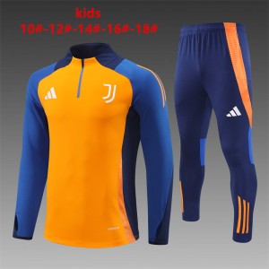 24/25 Kids Juventus Orange Half Zipper Jacket+Long Pants