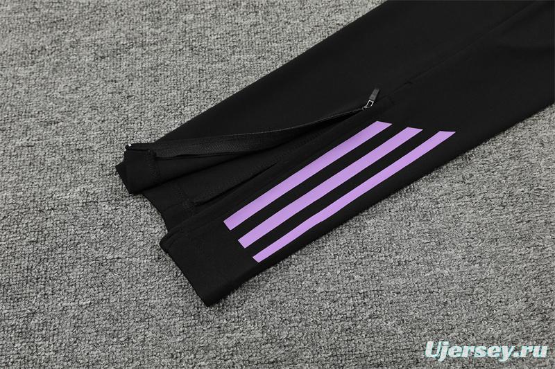 2024 Germany Purple Half Zipper Jacket+Long Pants