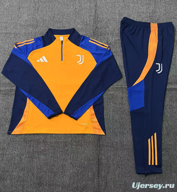 24/25 Kids Juventus Orange Half Zipper Jacket+Long Pants