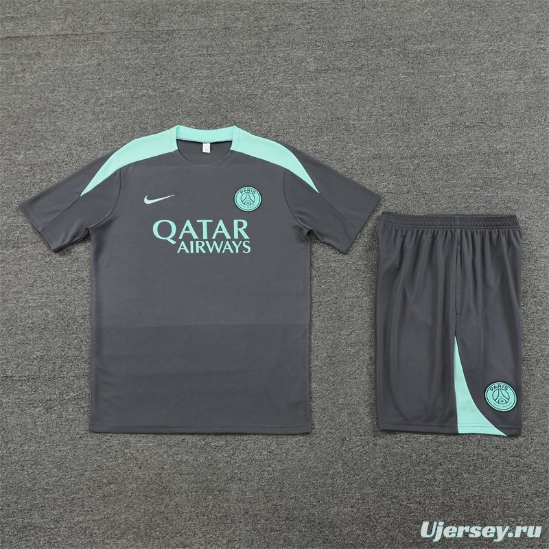 24/25 PSG Grey Short Sleeve Jersey+Shorts