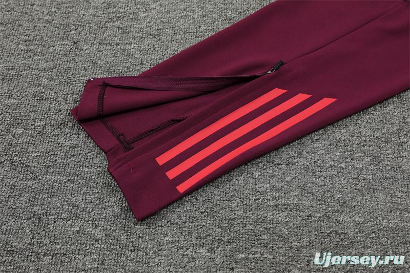 24/25 Bayern Munich Wine Half Zipper Jacket+Long Pants