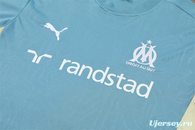 24/25 Olympique Marseille Blue Short Sleeve Jersey+Shorts